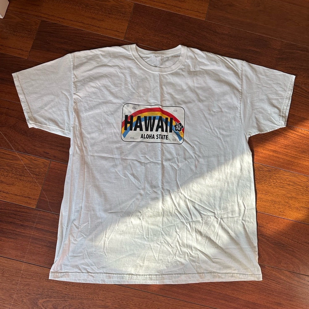 Vintage White Hawaiian Tshirt Size XXL